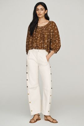 LE JEAN Frankie Studded High Rise Barrel Jeans