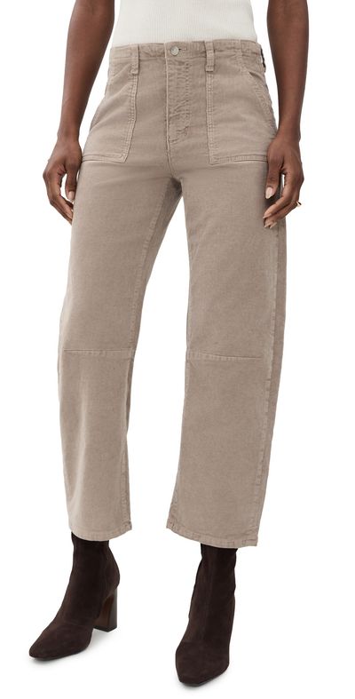 LE JEAN LE JEAN Corduroy Utility Soft Barrel Pants Soft Taupe