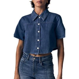 LE JEAN LE JEAN Denim Crop Swing Shirt