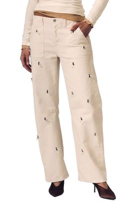 LE JEAN LE JEAN Jewel High Waist Straight Leg Utility Jeans