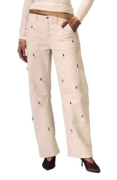 LE JEAN LE JEAN Jewel High Waist Straight Leg Utility Jeans