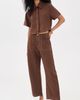 LE JEAN LE JEAN Mid Rise Linen Utility Barrel Pants Cocoa - 5