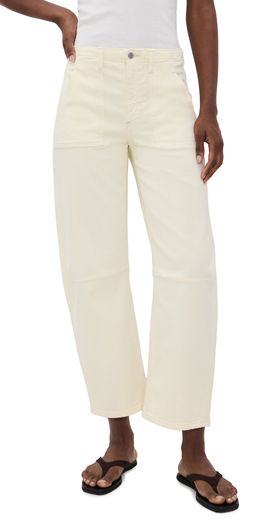 LE JEAN LE JEAN Utility Soft Barrel Jeans Lemon Yellow