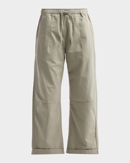 LE JEAN Mara Cotton Sateen Wide-Leg Pants