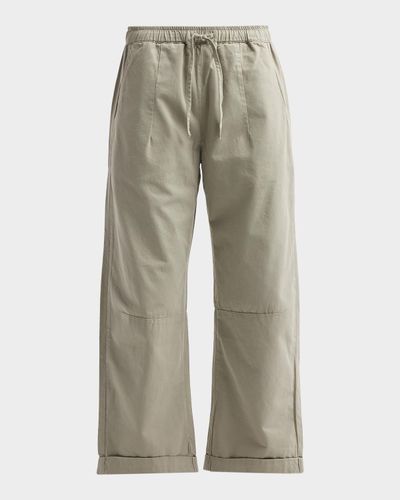 LE JEAN Mara Cotton Sateen Wide-Leg Pants