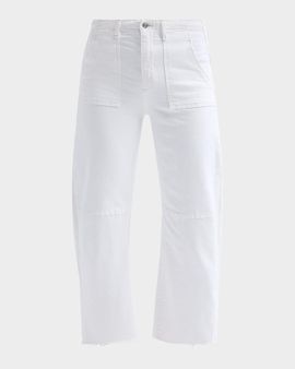 LE JEAN Petite Stretch-Cotton Barrel Jeans