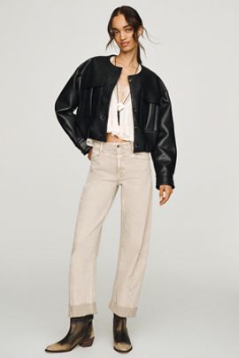 LE JEAN Selena Mid-Rise Cropped Cuffed Barrel Jeans