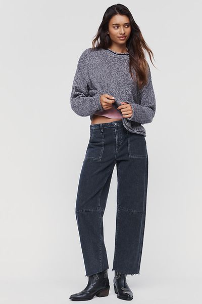 LE JEAN Utility High-Rise Barrel-Leg Jeans
