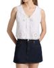 Le Jean Women's Embroidered Eyelet Linen Sailor Top - 3