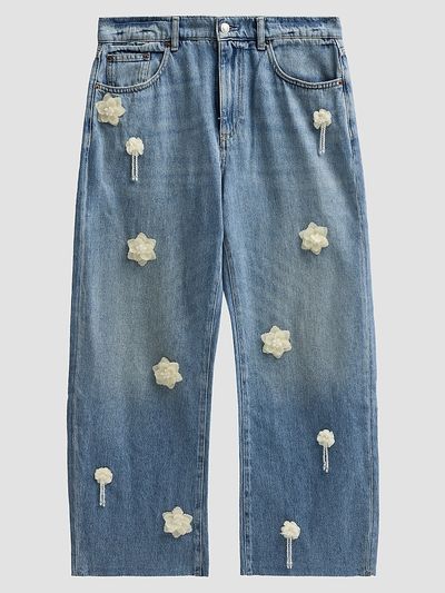 Le Jean Women's Moon Flower Nomad Ankle Jeans