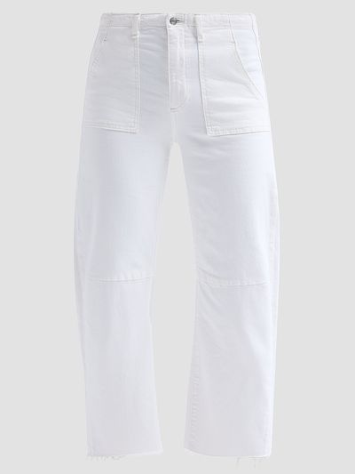 Le Jean Women's Petite Utility Soft Barrel Jeans