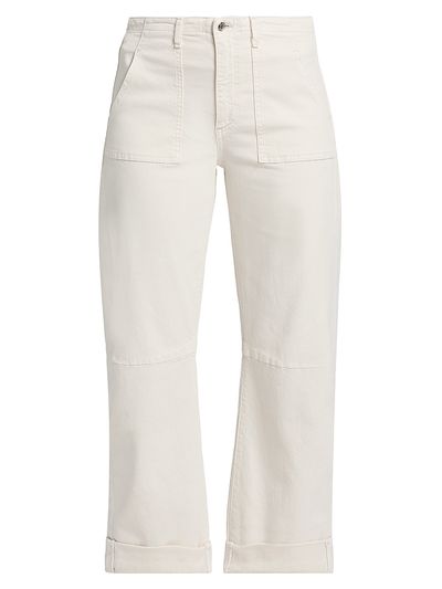 Le Jean Women's Utility Folded-Cuff Barrel-Leg Jeans