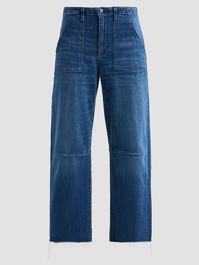 Le Jean Women's Utility Soft Barrel-Leg Crop Jeans