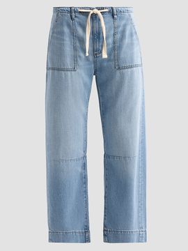 Le Jean Women's Weightless Utility Soft Barrel-Leg Drawstring Jeans