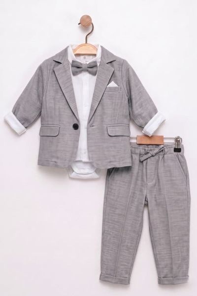 Le Mabelle Le Mabelle Axel Baby Boys’ Jacket & Bow Tie Suit Set