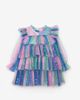 Le Mabelle Le Mabelle Chloe Girls’ Star Print Tiered Dress & Silver Star Crown Set - 1