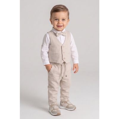 Le Mabelle Le Mabelle Davin Baby Boys’ Vest & Bow Tie Suit Set