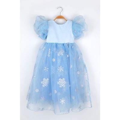 Le Mabelle Le Mabelle Elsa Girls’ Star Tulle Dress & Sequin Queen Crown Set