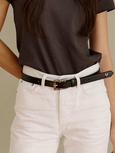 Le masque BL015 Modern Heart Men Women Leather Belt 21mm