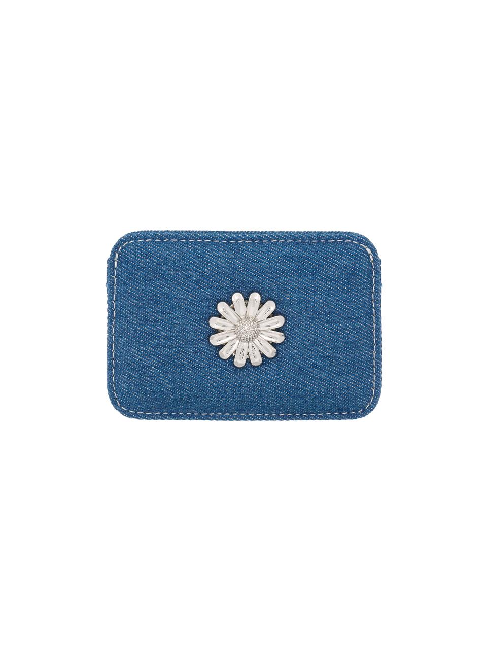Le masque Daisy slim Mini transportation card wallet denim