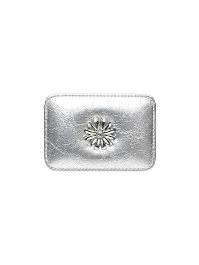 Le masque Daisy slim Mini transportation card wallet Silver