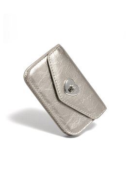 Le masque Heart Lock Compact Business Card Wallet Metal