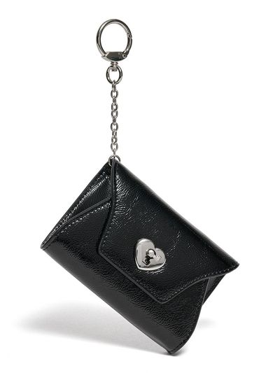 Le masque Heart lock key ring multi pouch card wallet black