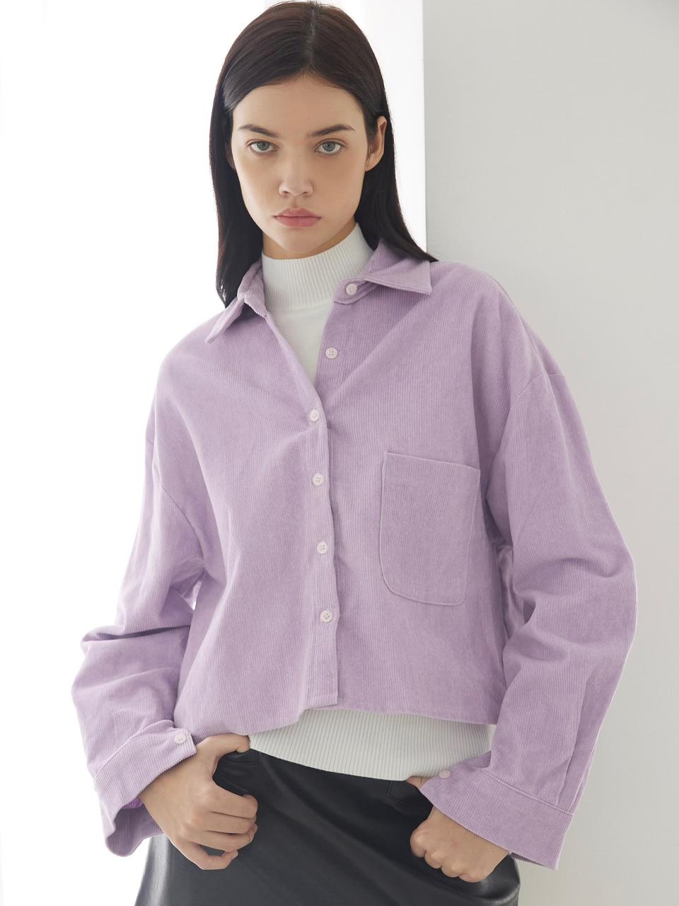 Le Metier Obrero Corduroy Crop Shirt [Valensole Lavender]