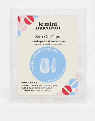 Le Mini Macaron Le Mini Macaron Gel Nail Tip Short Round Square-No color