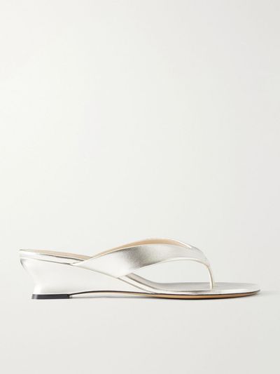 LE MONDE BERYL 40 metallic leather wedge sandals
