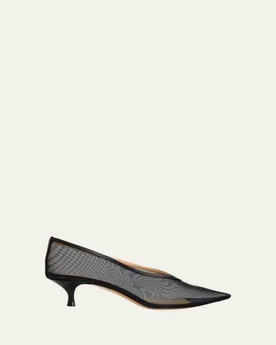 Le Monde Beryl 40mm Babouche Mesh Kitten-Heel Pumps