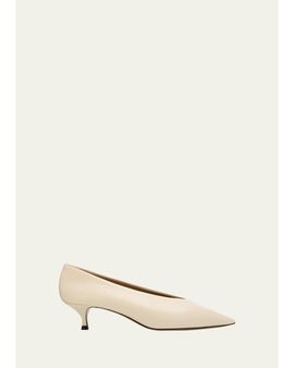Le Monde Beryl 50mm Babouche Leather Kitten-Heel Pumps