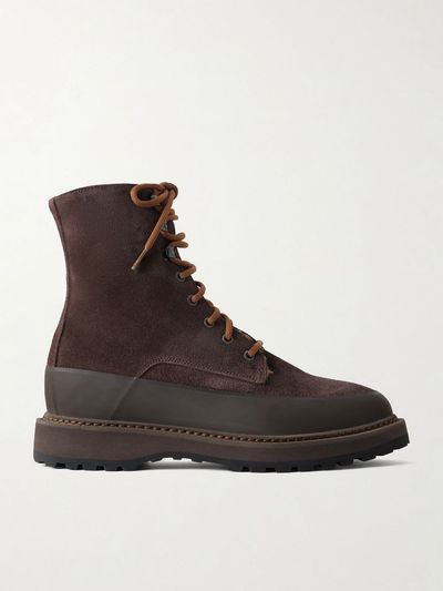 LE MONDE BERYL Dolomite rubber-trimmed suede ankle boots