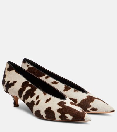 Le Monde Beryl Le Monde BÃ©ryl Babouche cow-print calf hair pumps