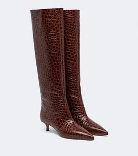 Le Monde Beryl Le Monde Béryl Babouche croc-effect leather knee-high boots