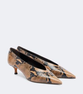 Le Monde Beryl Le Monde Béryl Babouche snake-effect leather pumps
