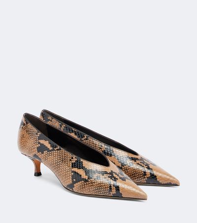 Le Monde Beryl Le Monde Béryl Babouche snake-effect leather pumps