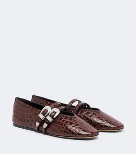Le Monde Beryl Le Monde Béryl Claudia croc-effect leather ballet flats