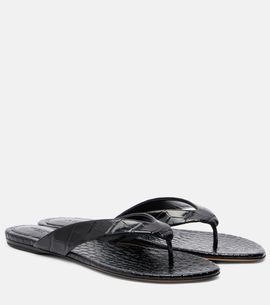Le Monde Beryl Le Monde BÃ©ryl Croc-effect leather thong sandals