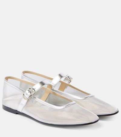 Le Monde Beryl Le Monde BÃ©ryl Leather-trimmed mesh ballet flats