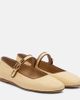 Le Monde Beryl Le Monde Béryl Leather-trimmed raffia Mary Jane flats - 1