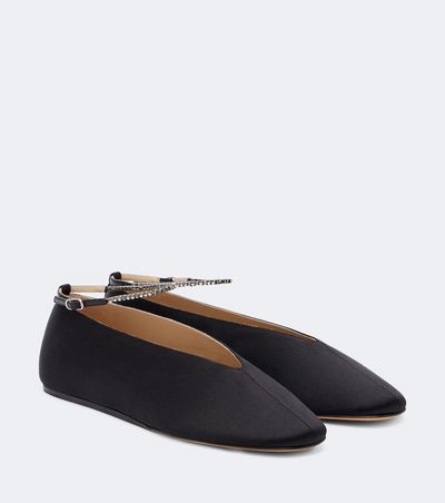 Le Monde Beryl Le Monde Béryl Olympia embellished satin ballet flats