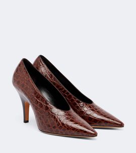 Le Monde Beryl Le Monde Béryl Petra croc-effect leather pumps