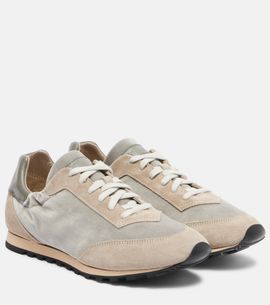 Le Monde Beryl Le Monde Béryl Slim Runner velvet and suede sneakers