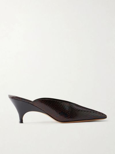LE MONDE BERYL Petra 70 snake-effect leather mules