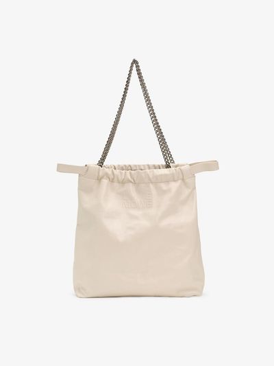 LE MOWE Glossy Leather Adjustable String Bag [Beige]