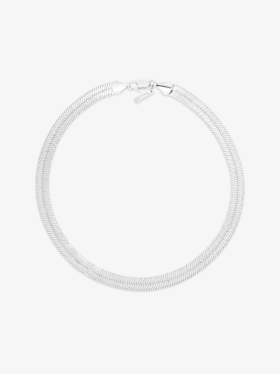 LE MOWE Silver-plated Embossed Chain Necklace [SILVER]