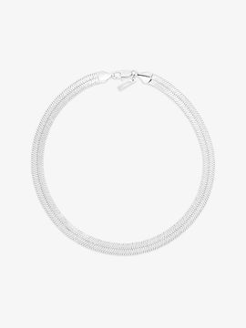 LE MOWE Silver-plated Embossed Chain Necklace [SILVER]