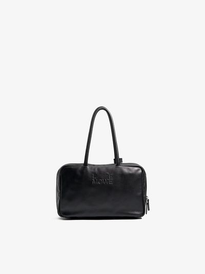 LE MOWE Square Logo Leather Tote Bag [Black]