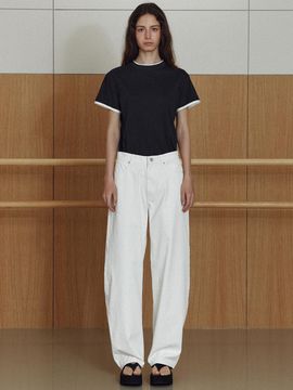 LE Pigment Curved Pants_White